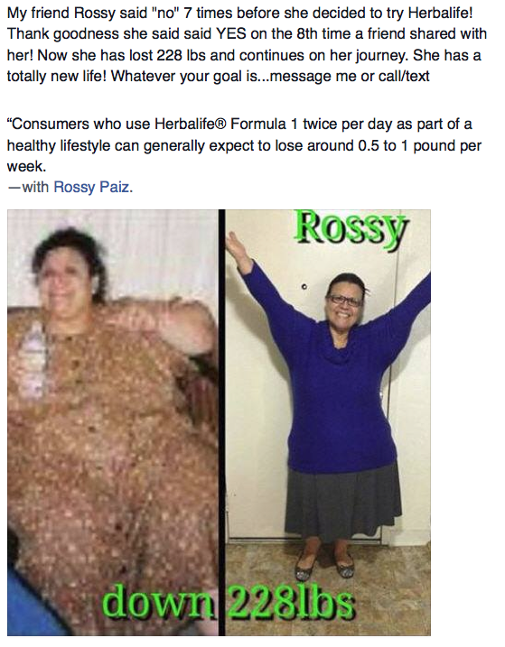 Herbalife product results